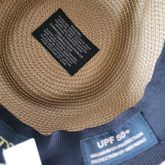 NWT Eric Javits Phoenix Fedora Hat Natural Black UPF 50+ Sun Protection - Picture 9 of 13